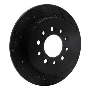 Hyundai Tiburon Brake Rotor (1) - Rear Right - R1 Concepts - Drilled & Slotted - Black - `07-`08